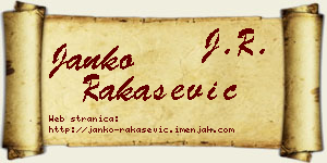 Janko Rakašević vizit kartica